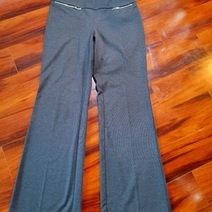 Grey Knit Wide Leg Pull-on Dress Pants